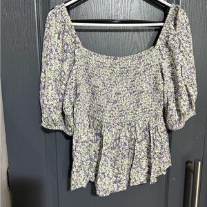 Floral Puff Sleeve Top